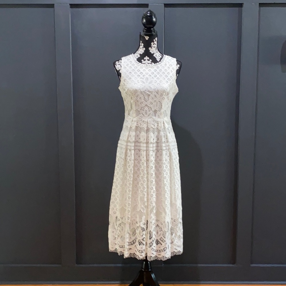 VEIISAR Womens Fashion Sleeveless Lace Fit Flare Elegant Cocktail Party Dress